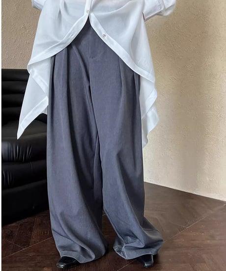 tucked wide leg pants /2color　FL2762