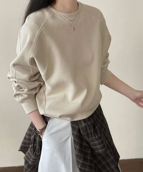 cool neck sweatshirt /2color　FL3078