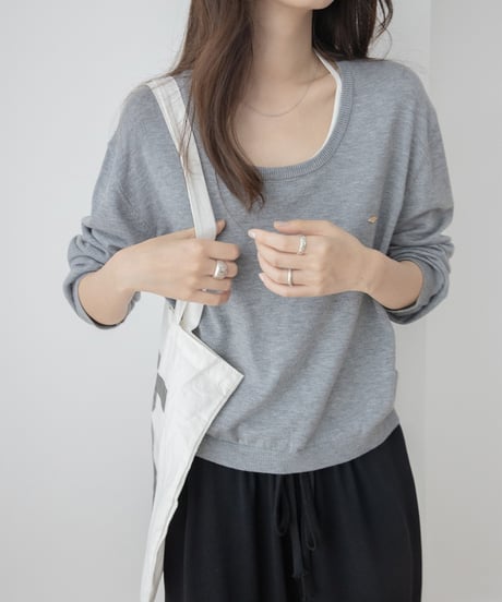 u-neck pullover knit /3color　FL3297
