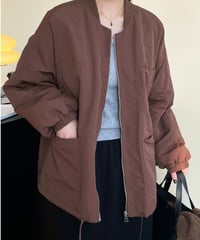 collarless light military coat /2color　FL3023