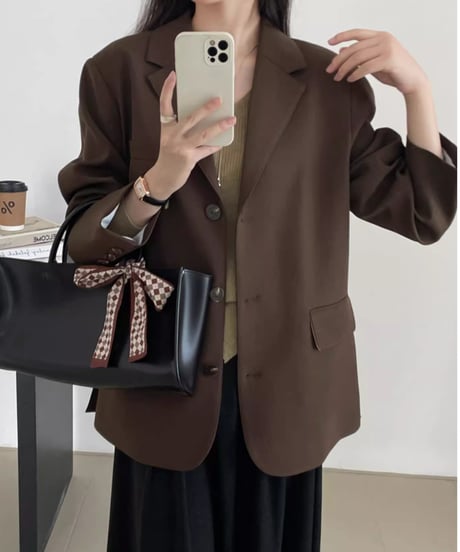 side slit mid-length jacket /2color　FL2744
