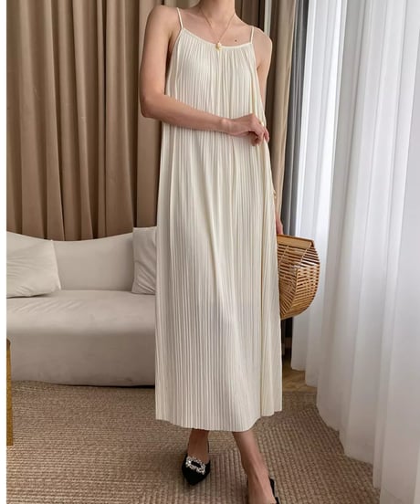 pleated camisole dress /2color　FL2724
