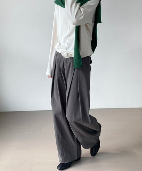 tucked wide pants /2color　FL2865