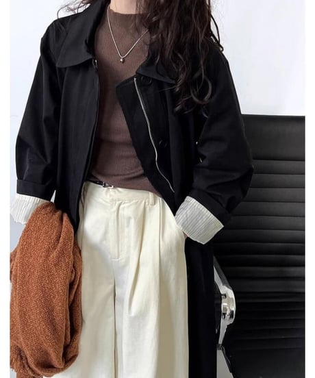 windbreaker middle leg coat /2color　FL2895