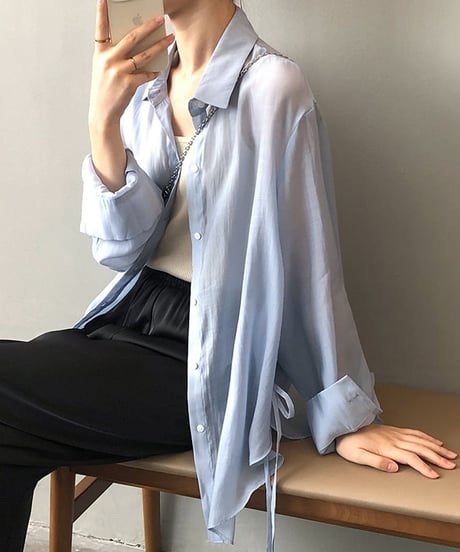ribbon sheer shirt　FL2165