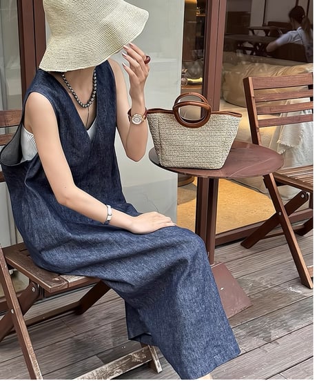 sleeveless denim op　FL3429
