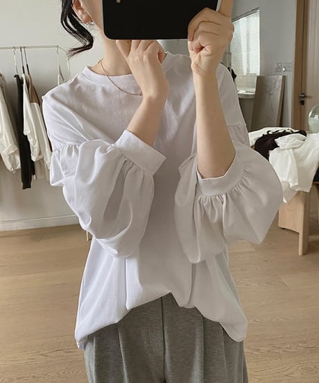 puff sleeve casual tops　FL2464