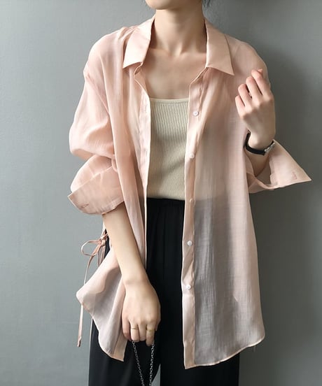ribbon sheer shirt　FL2165