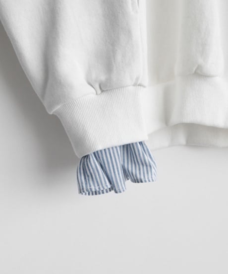 【即納品】striped frill layered sweatshirt top /2color　FL2660
