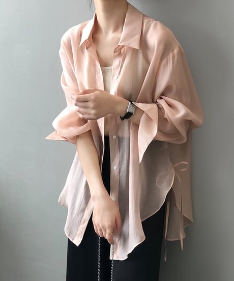 ribbon sheer shirt　FL2165