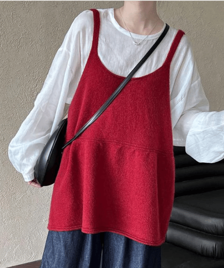 knit camisole tops /4color　FL3351