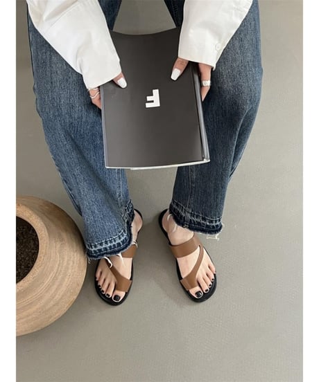 round toe thong sandals /4color　FL2062