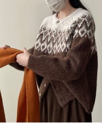 nordic knit cardigan  /3color　FL2984