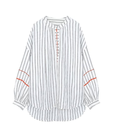 striped stand collar shirt　FL2203