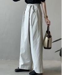 waist ribbon tuck wide pants /3color　FL2901