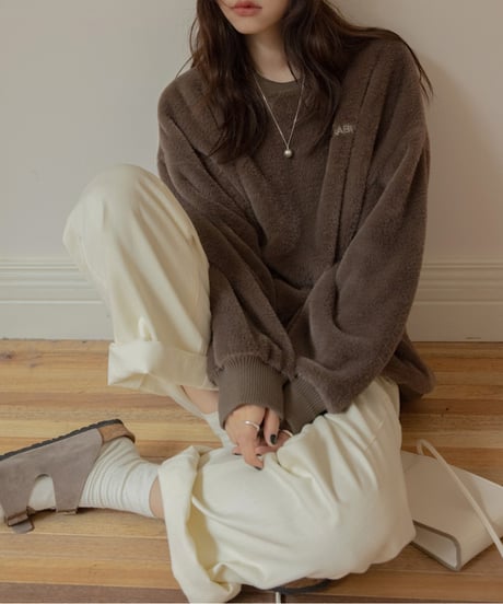 back logo boa fleece pullover /2color　FL3208
