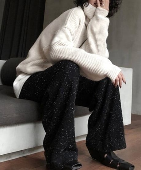 loose high neck knit /2color　FL2681