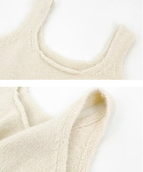u-neck knit tank top　FL2227