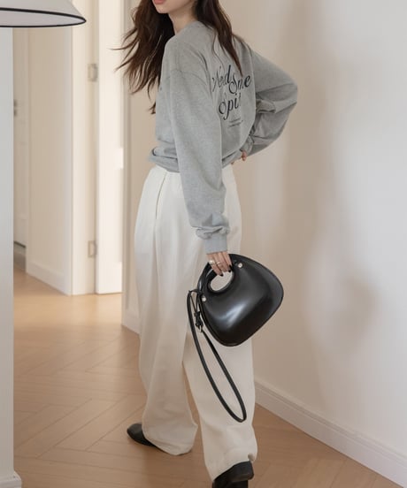 drop shoulder letter print sweat tops /4color　FL3254