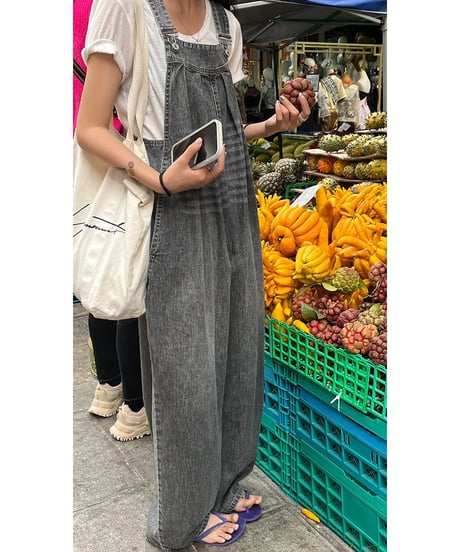 tuck denim overalls　FL2401