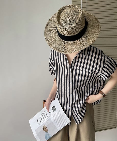 feminine border blouse　FL2201
