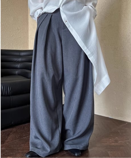 tucked wide leg pants /2color　FL2762