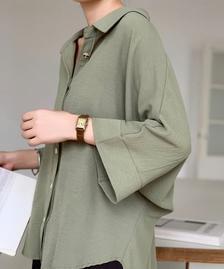 polyester lawn dolman blouse /7color　FL3621