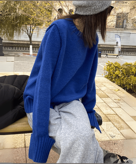 sleeve design knit /3color　FL2683