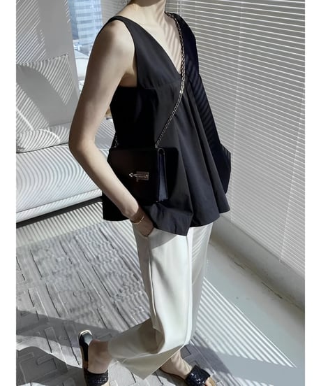 v-neck flare blouse /2color　FL2038