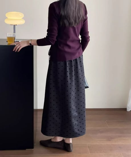 dot pattern a-line skirt　FL2857