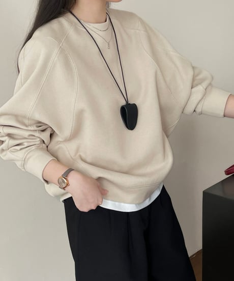 cool neck sweatshirt /2color　FL3078