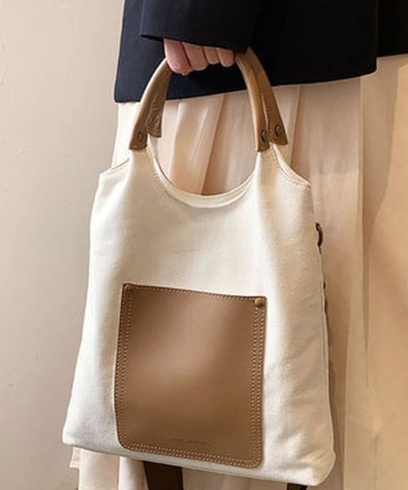 front pocket canvas 2-way bag /4color　FL2952