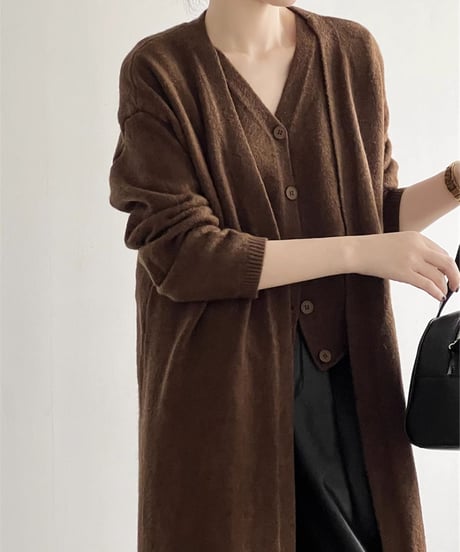 knit vest & cardigan ensemble /5color　FL3070