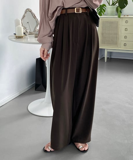 pleated wide leg suit pants /2color　FL2717