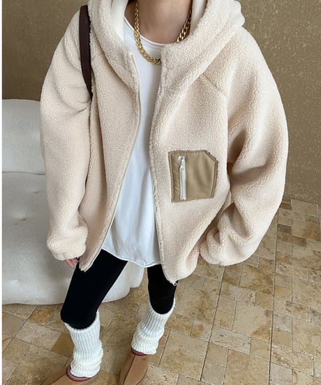 boa hood zip-up jacket 　FL3122