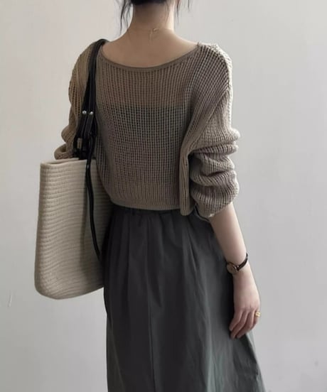 cropped mesh knit /4color　FL2628