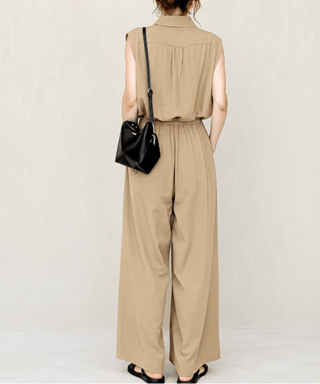 sleeveless wide pants setup / 3color　FL3585
