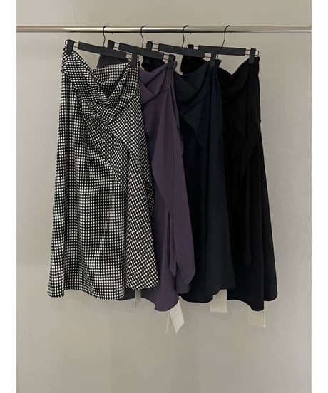 waist ribbon wrap skirt /6color　FL3405