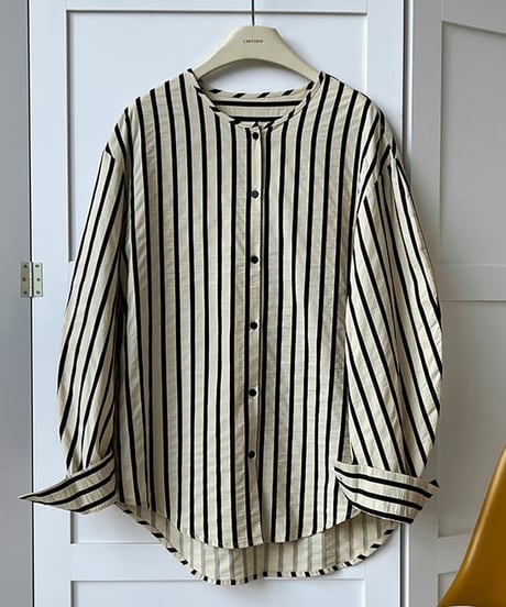no-collar striped shirt　FL2465