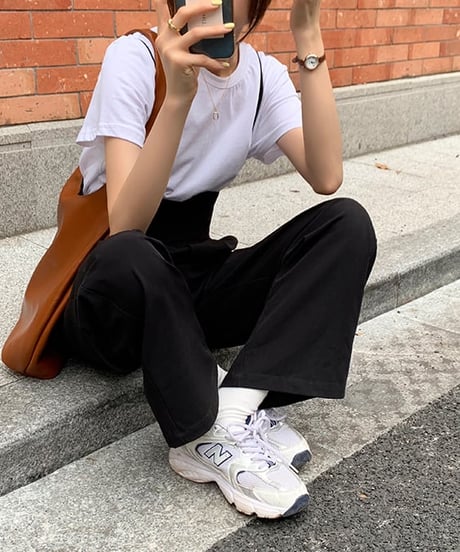 high waist suspenders pants　FL2402