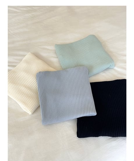 turtleneck ribbed knit /4color　FL3061