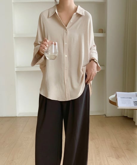polyester lawn dolman blouse /7color　FL3621