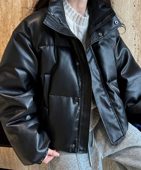 pu-leather down jacket /3color　FL2881