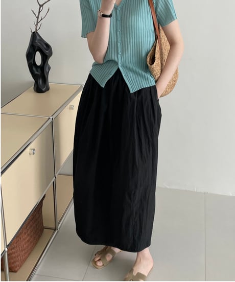 pleated back-slit skirt /3color　FL2710