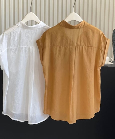 french sleeve sheer shirt /2color　FL2035
