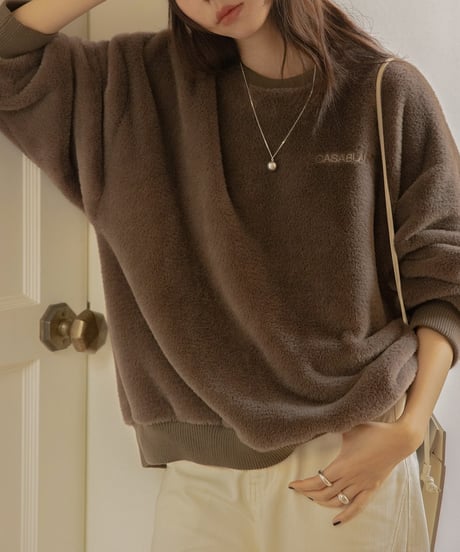 back logo boa fleece pullover /2color　FL3208