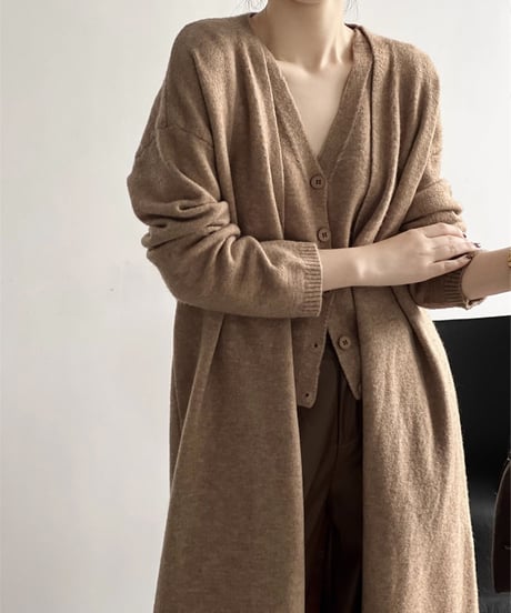 knit vest & cardigan ensemble /5color　FL3070