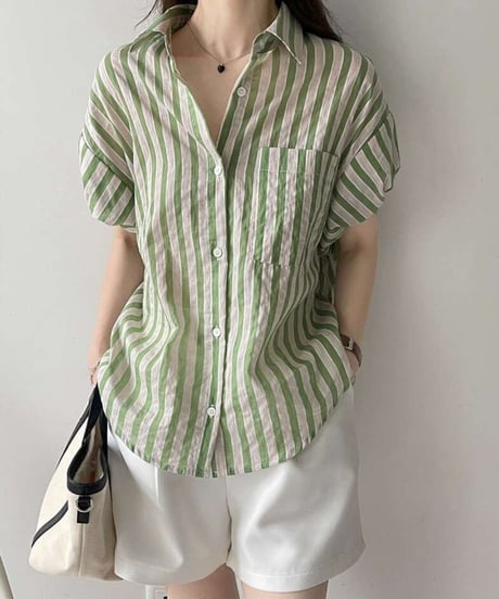 feminine border blouse　FL2139