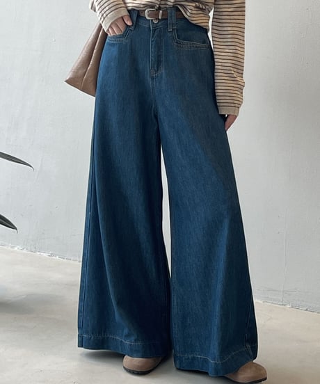 wide flare denim pants　FL2787
