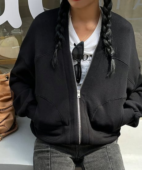 v-neck zipper jacket cardigan　FL2560